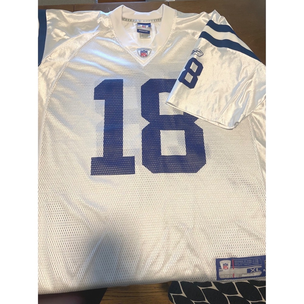 Reebok NFL Indianapolis Colts Peyton Manning 18 Jersey Mens XL White Away Mesh